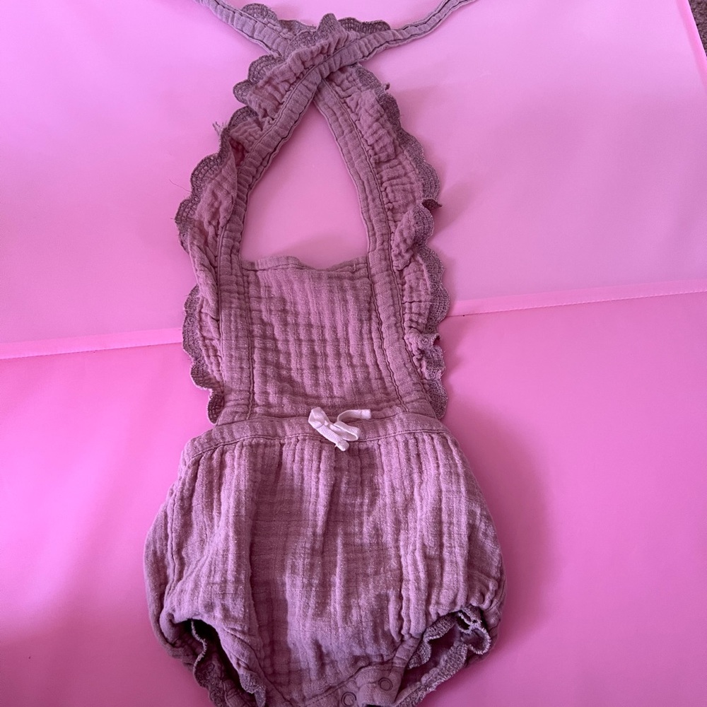 Jamie Kay strapped onesie dust pink